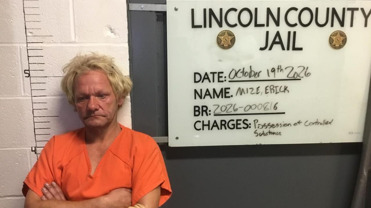 Erick Wayne Mize Charged with Possession of Controlled Substance